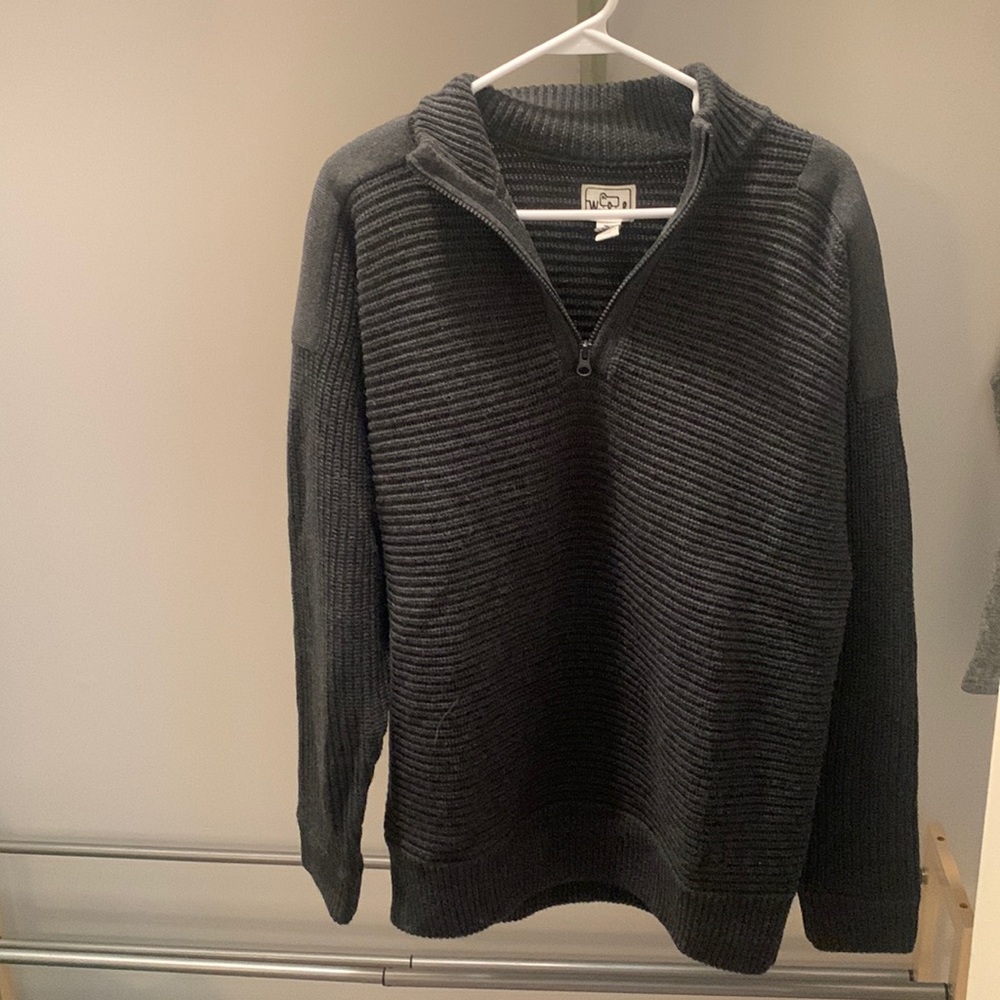 Mens Woolrich Gray Quarter Zip Sweater Size Medium